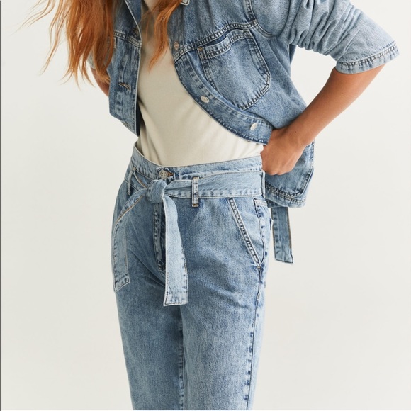 High Waisted Mom Jeans Mango Medium - Picture 4 of 8